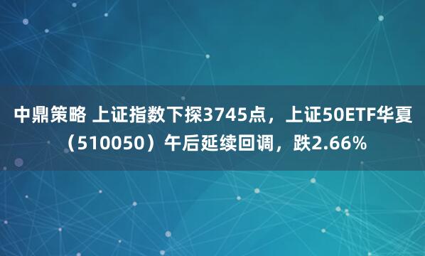 中鼎策略 上证指数下探3745点，上证50ETF华夏（510050）午后延续回调，跌2.66%